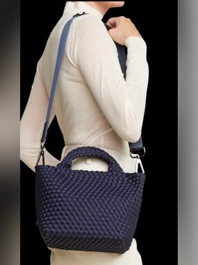 Ah Dormed  Lily Navy woven crossbody bag